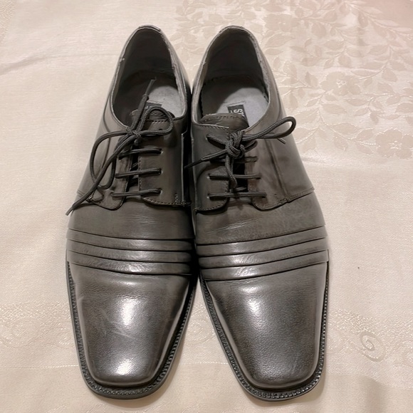 Stacy Adams men’s gray square toed, lace up oxfords (BJB) - Picture 1 of 10